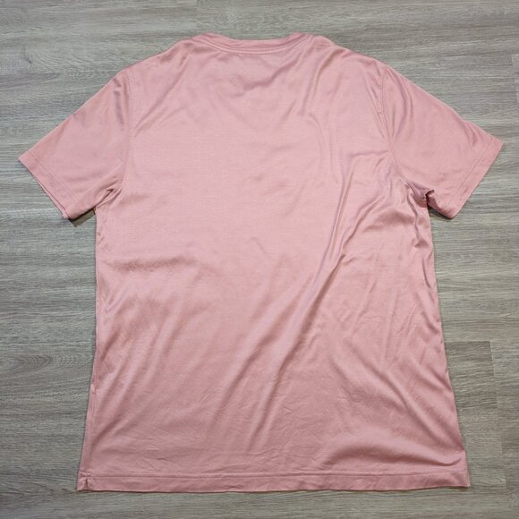 Eton Men's Large Slim Fit T Shirt Pink Filo di Scozia Cotton Solid Base Layer - Picture 5 of 7